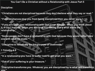 You Can't Be a Christian Without a Relationship With Jesus Part 2
 