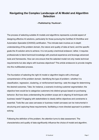 (pdf) landscape aware automated algorithm... Navigating the Complex Landscape of AI Model and Algorithm Selection | PDF