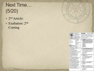 2nd Article:Exaltation: 2nd ComingNext Time…(5/20)