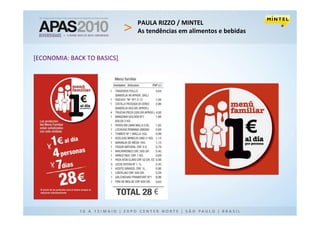 PAULA RIZZO / MINTEL
                             As tendências em alimentos e bebidas


[ECONOMIA: BACK TO BASICS]
 