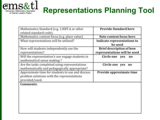 Representations Planning Tool 
 