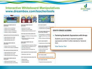Interactive Whiteboard Manipulatives 
www.dreambox.com/teachertools 
 
