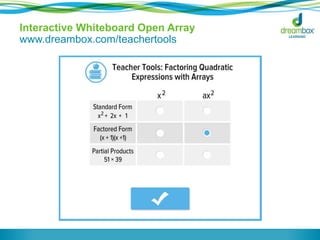 Interactive Whiteboard Open Array 
www.dreambox.com/teachertools 
 