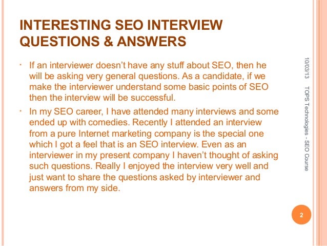 GTU MCA SEO Interview Questions And Answers for freshers