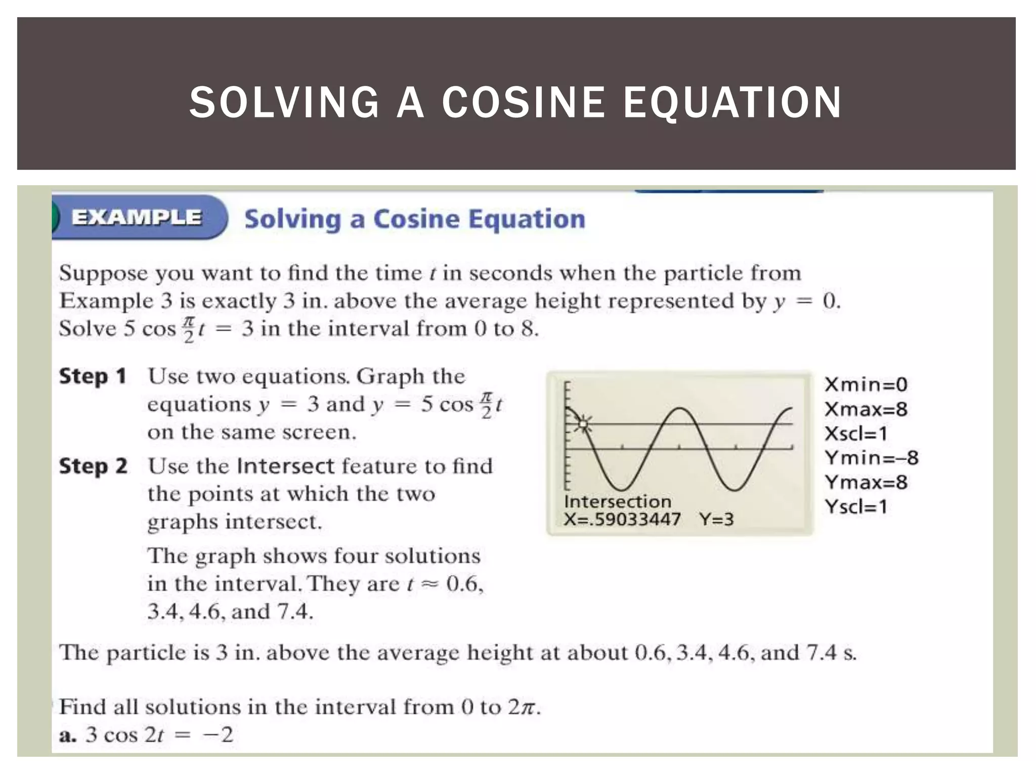 SOLVING A COSINE EQUATION

 