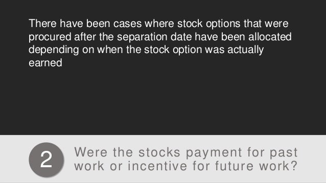 Divorce stock options vested