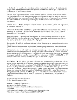 « Hechos 6 1 En aquellos días, cuando se estaba multiplicando el número de los discípulos,
surgió una queja de parte de lo...