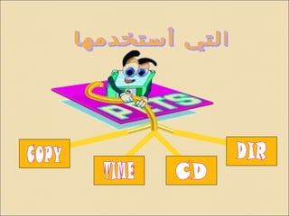 بعض الأوامر الخطية  التي أستخدمها DIR CD TIME COPY 