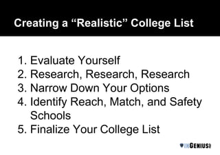 How To Create A College List | PPTX