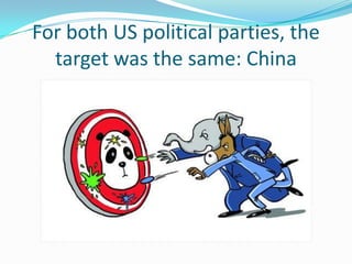 For both US political parties, the
  target was the same: China
 