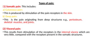 Comprehensive Overview of Pain Sensation, Types, and Control Mechanisms ...