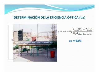 DETERMINACIÓN DE LA EFICIENCIA ÓPTICA (ατ)




                                ατ = 63%
 