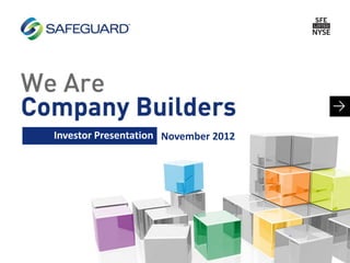 Investor Presentation November 2012
 