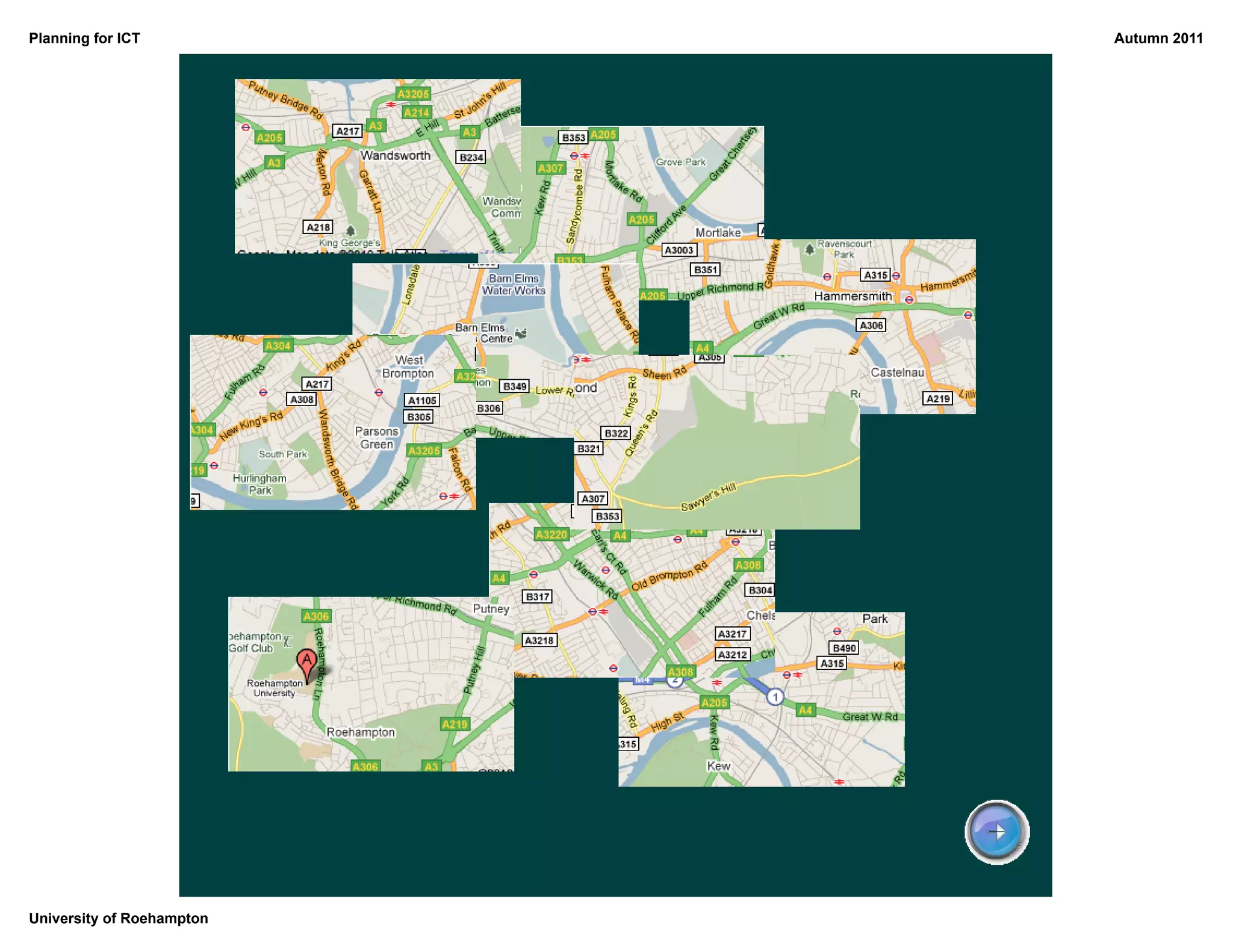 Planning for ICT           Autumn 2011




University of Roehampton
 