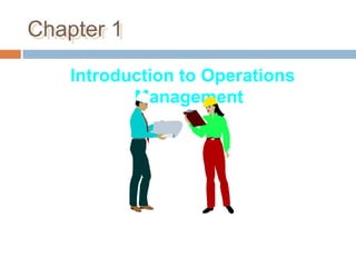 Chapter 1

    Introduction to Operations
           Management
 