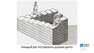 Каждый раз тестировать руками долго
 