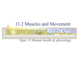 11.2 Muscles and Movement
Topic 11 Human health & physiology
 