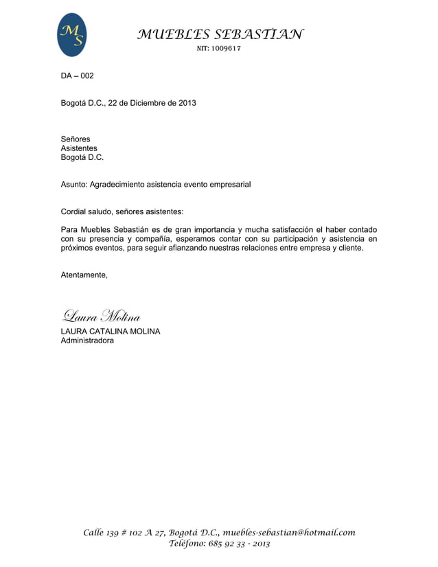 11. carta agradecimiento