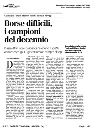 Rassegna Stampa del giorno 14/7/2008
                                                   a cura della Direzione Relazioni con i Media




SUPPL. CORRIERECONOMIA - 14/7/2008 - Pag.22                                   Foglio 1 di 2
 