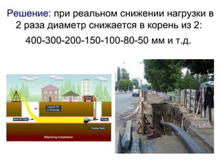 Решение: при реальном снижении нагрузки в
2 раза диаметр снижается в корень из 2:
400-300-200-150-100-80-50 мм и т.д.

 