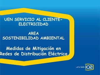 UEN SERVICIO AL CLIENTEELECTRICIDAD
AREA
SOSTENIBILIDAD AMBIENTAL

Medidas de Mitigación en
Redes de Distribución Eléctrica

 