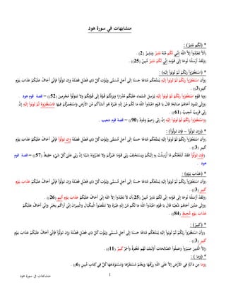 11 متشابهات في سورة هود | PDF