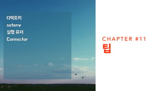 디렉토리 
setenv 
실행 유저 
Connector CHAPTER #1 1 
팁 
 