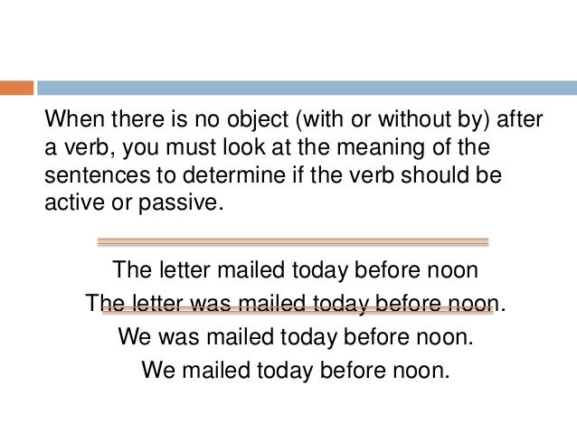 problems with passive verbs