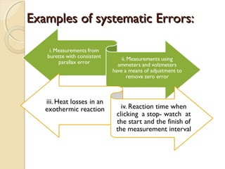 Systemic Errors Examples 11.1 uncertainty in measurement | PPT