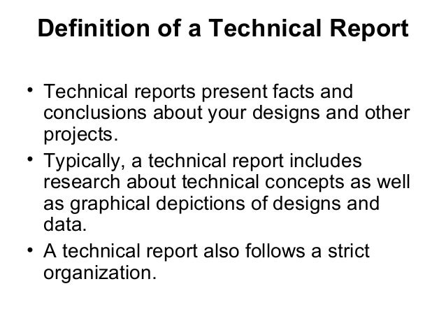 Technical writing report definition