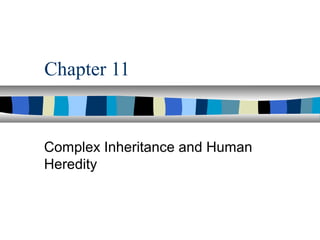 Chapter 11
Complex Inheritance and Human
Heredity
 