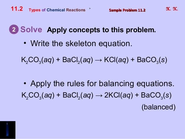 solve chemical equations how By chemical Hamdy reactions of Types Karim 11.2