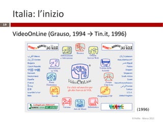 Italia: l’inizio
VideoOnLine (Grauso, 1994 → Tin.it, 1996)
R.Polillo - Marzo 2015
19
(1996)
 
