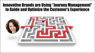 Innovative Brands are Using “Journey Management”
to Guide and Optimize the Customer’s Experience
 