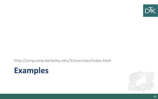 Examples
http://ampcamp.berkeley.edu/5/exercises/index.html
85
 