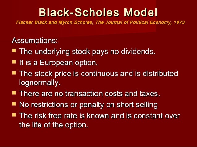 Employee stock options black scholes model