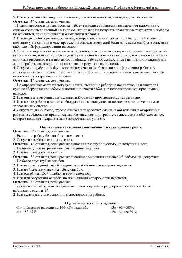 Рабочая Программа По Биологии 6 - holywritcontrol
