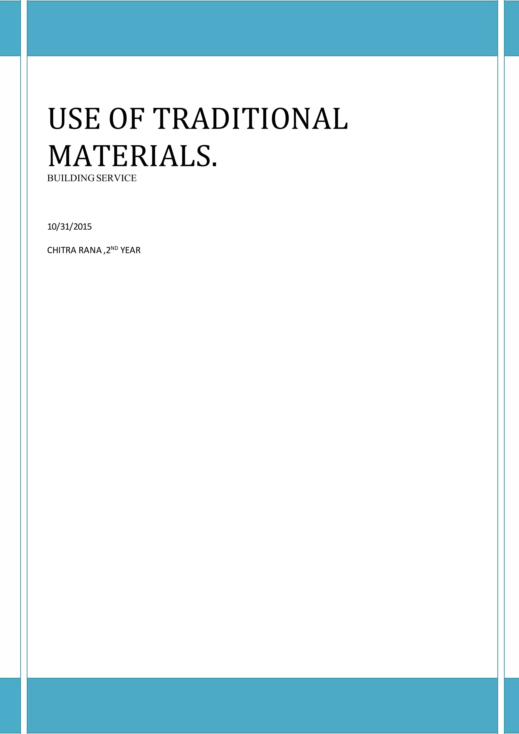 use of traditional building materials | DOCX