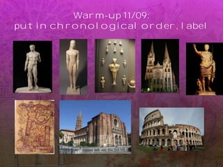 Warm-up 11/09:
put in chronological order, label
 