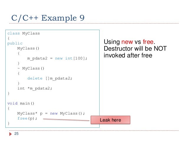 C++ memory leak detection