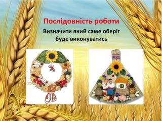 Послідовність роботи
Визначити який саме оберіг
буде виконуватись
 