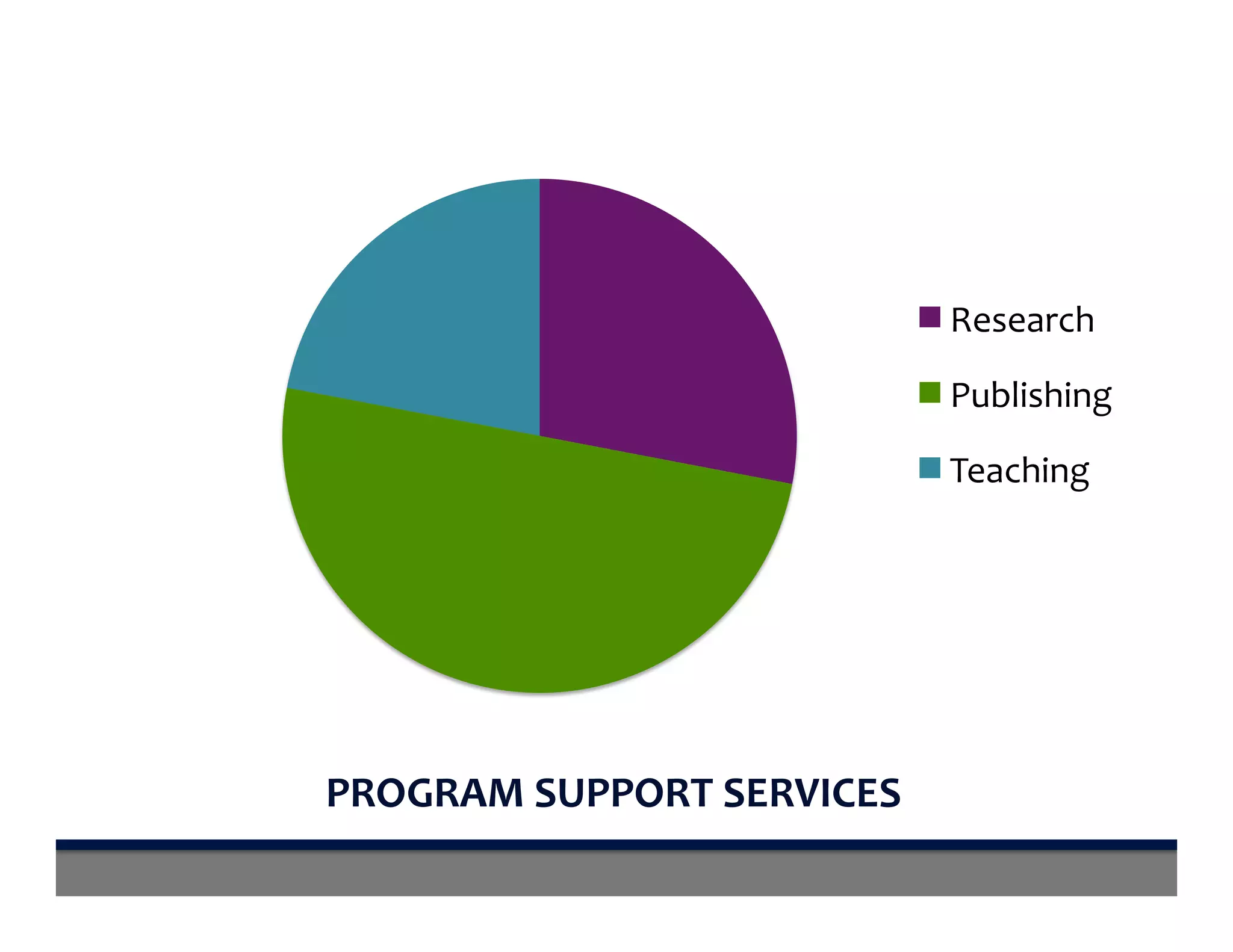 Research	
Publishing	
Teaching	
PROGRAM	SUPPORT	SERVICES	
 