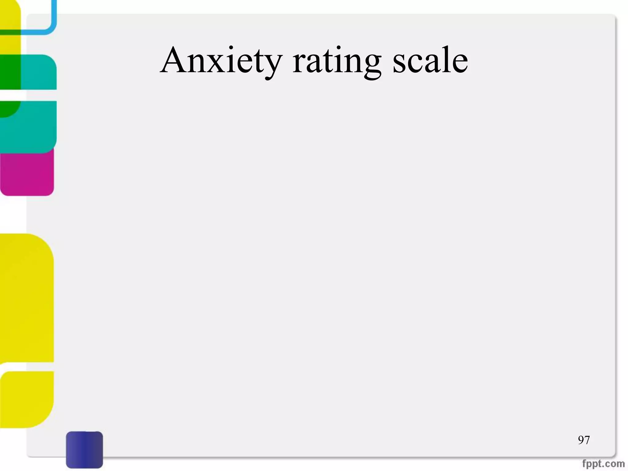 Anxiety rating scale
97
 