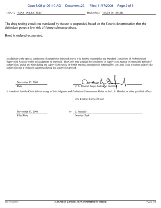 Judgement and Commitment in Federal Court | PDF