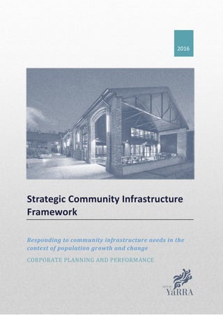 Strategic Community Infrastructure
Framework
Responding to community infrastructure needs in the
context of population growth and change
CORPORATE PLANNING AND PERFORMANCE
2016
 