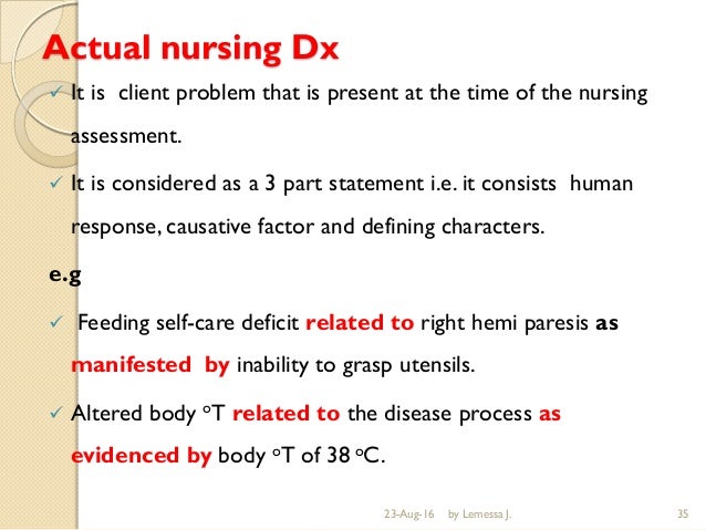 3 Part Format Of The Nursing Diagnosis