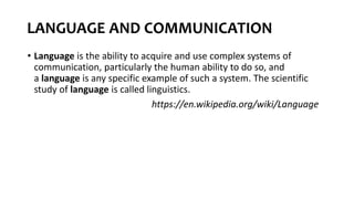 GLOBAL PERSPECTIVE CAMBRIDGE IGCSE: LANGUAGE AND COMMUNICATION | PPTX