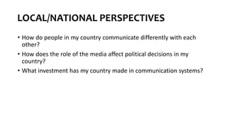 GLOBAL PERSPECTIVE CAMBRIDGE IGCSE: LANGUAGE AND COMMUNICATION | PPTX