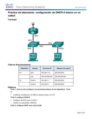 11.1.2.5 lab configuring basic dhc pv4 on a switch- | DOCX