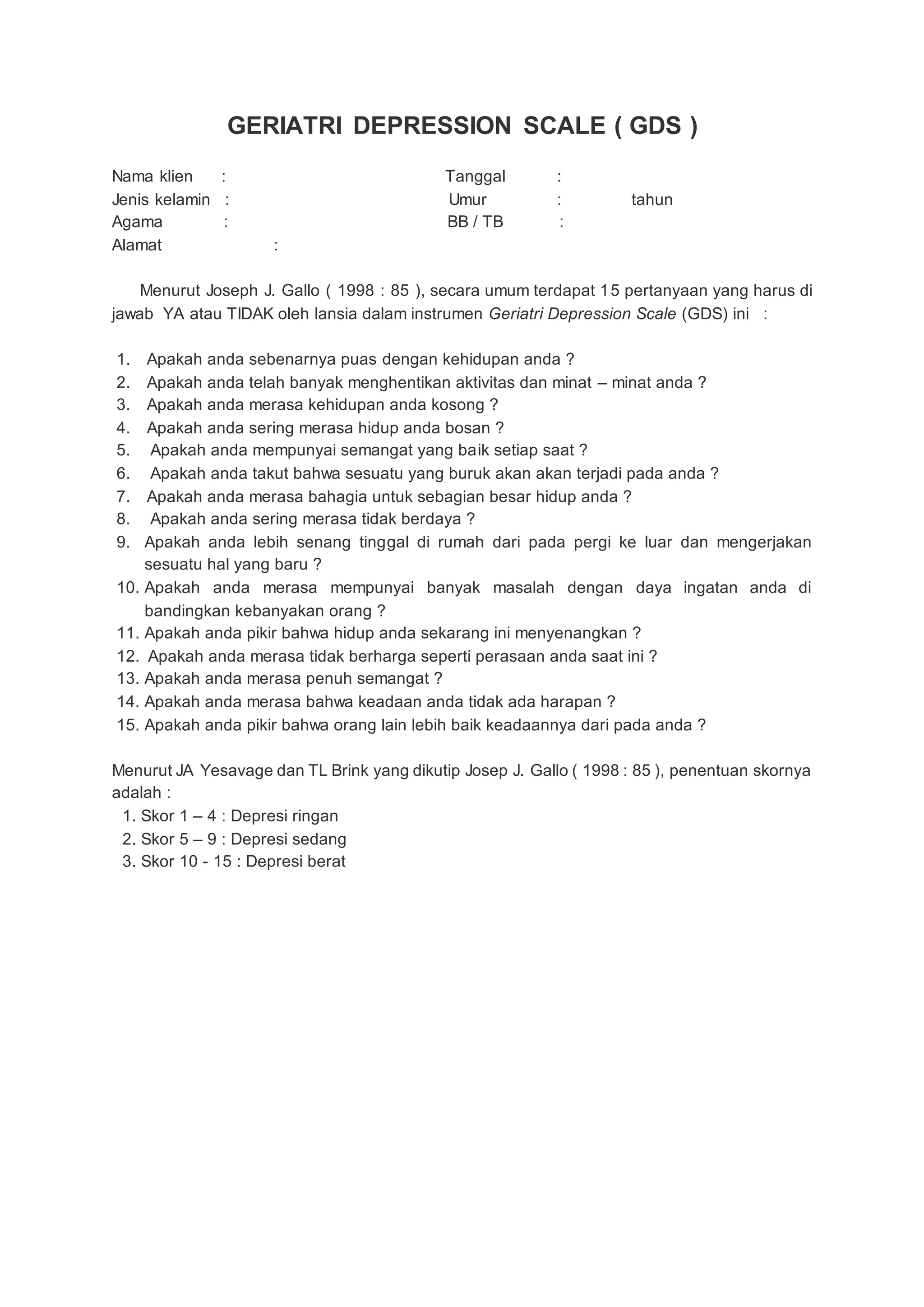 Alat Ukur Pengkajain Manula Short Portable Mental Questionneire (SPMSQ ...